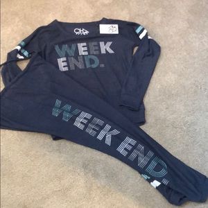 Chaser Brand Weekend sweatshirt & joggers set NWT